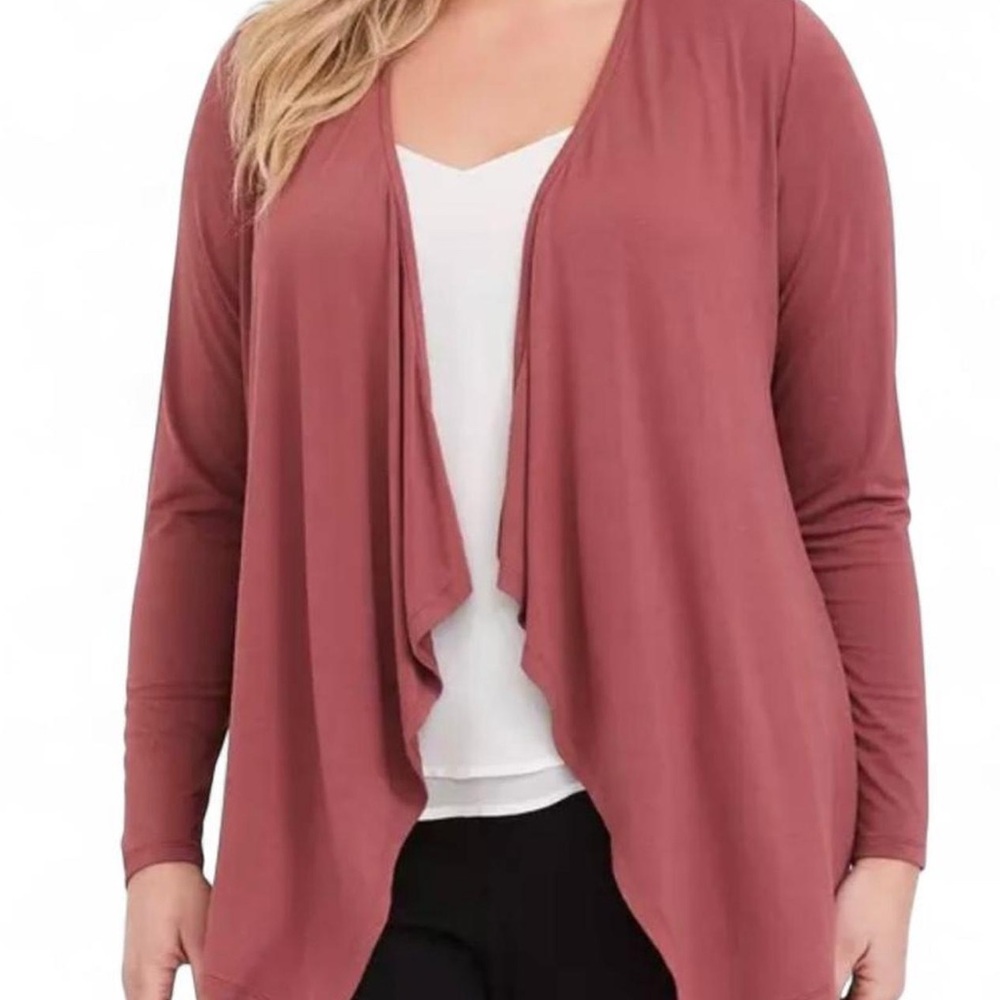 Torrid Rose Open Front Drape Cardigan